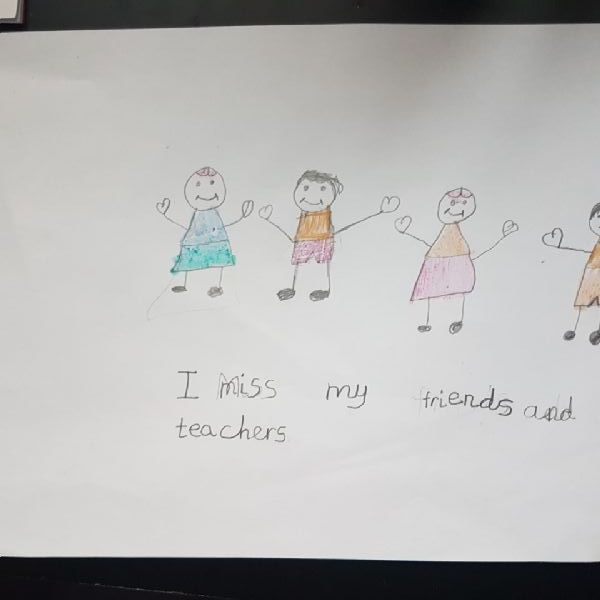 Sarah's picture for her friends and teacher