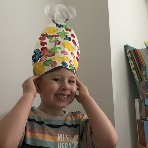 Simon made a hat for his friend