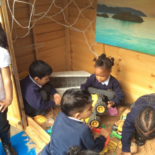 Sandpit in Reception